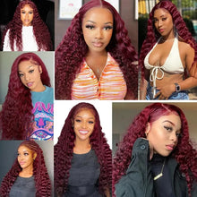 Load image into Gallery viewer, Burmese Curly Bundles Burgundy Human Hair