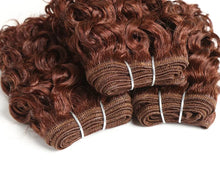 Load image into Gallery viewer, Reddish Brown Curly Wavy Human Hair Bundles Brazilian