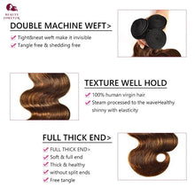 Load image into Gallery viewer, Balayage Brown Human Hair Bundles 100% Brazilian Body Wave