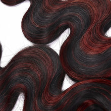 Load image into Gallery viewer, Highlights Red Blonde Colored Brazilian Hair Bundles With Closure