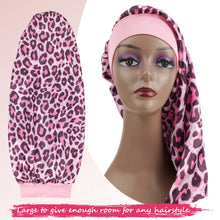Load image into Gallery viewer, Bonnet-Silk with Wide Elastic Band Leopard Print
