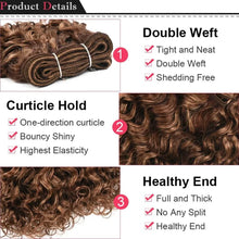 Load image into Gallery viewer, Reddish Brown Curly Wavy Human Hair Bundles Brazilian
