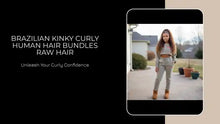 Load and play video in Gallery viewer, Brazilian Kinky Curly Human Hair Bundles Raw Hair by@Outfy