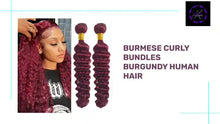 Load and play video in Gallery viewer, Burmese Curly Bundles Burgundy Human Hair by@Outfy