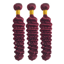 Load image into Gallery viewer, Burmese Curly  Bundles Burgundy Human Hair
