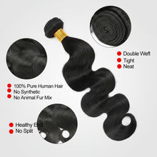 Load image into Gallery viewer, Body Wave Bundles With Closure 4x4 Lace Peruvian
