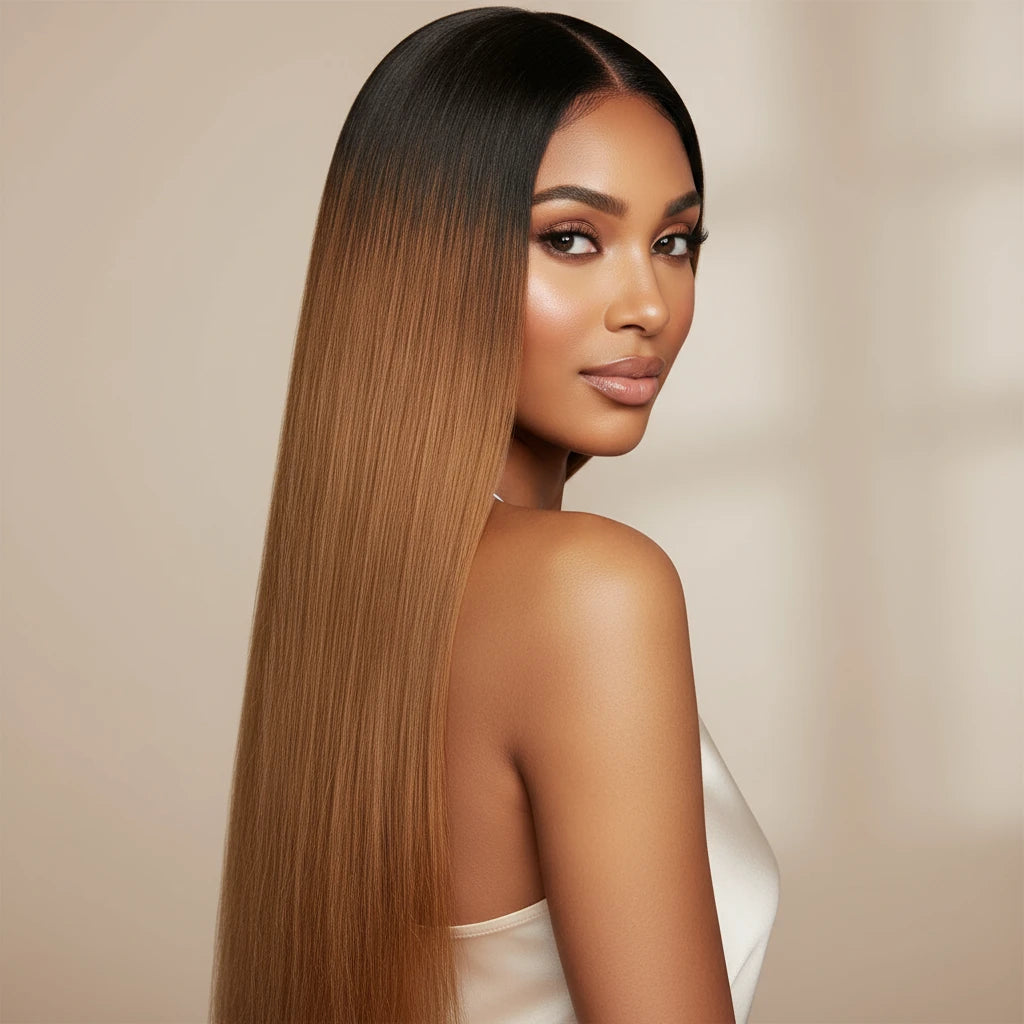 Brazilian Straight Hair Bundles Color 1B/30