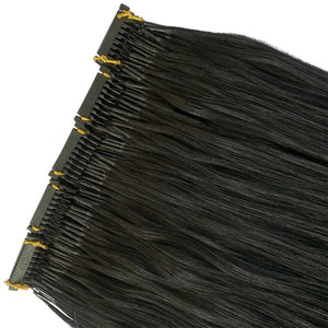 2nd Generation 6D Human Hair Extensions Straight Brazilian Raw Virgin 100% Real Human Hair Natural Hairpiece 5 Rows/PC 100g