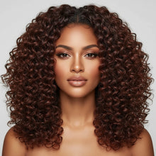Load image into Gallery viewer, Reddish Brown Curly Wavy Human Hair Bundles Brazilian
