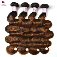 Load image into Gallery viewer, Balayage Brown Human Hair Bundles 100% Brazilian Body Wave
