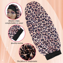 Load image into Gallery viewer, Bonnet-Silk with Wide Elastic Band Leopard Print
