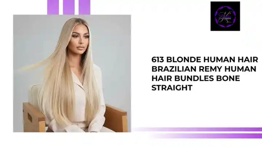 613 Blonde Human Hair Brazilian Remy Human Hair Bundles Bone Straight by@Outfy