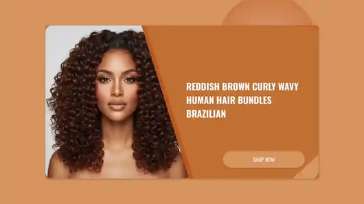 Reddish Brown Curly Wavy Human Hair Bundles Brazilian by@Outfy