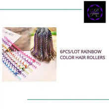 Load and play video in Gallery viewer, 6pcs/lot Rainbow Color Hair Rollers by@Outfy
