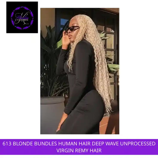 613 Blonde Bundles Human Hair Deep Wave Unprocessed Virgin Remy Hair by@Outfy