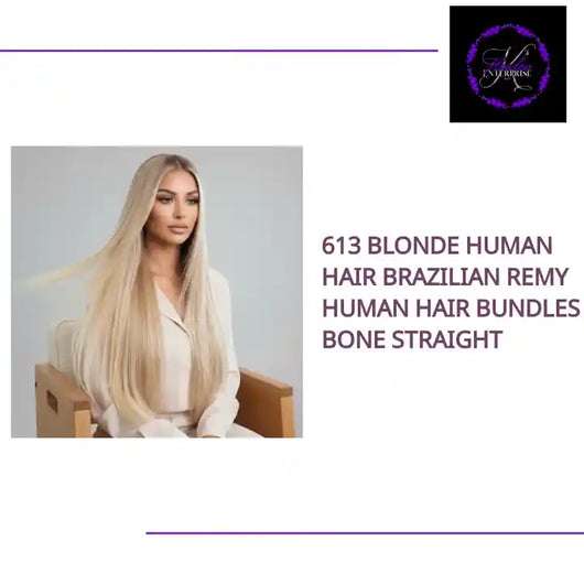 613 Blonde Human Hair Brazilian Remy Human Hair Bundles Bone Straight by@Outfy