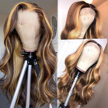 Load image into Gallery viewer, Highlight Wig Brazilian Body Wave Lace Front Human Hair Wigs 13x4 13x6 Frontal Wig Brown Colored Human Hair Wigs Pre-Plucked
