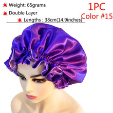 Load image into Gallery viewer, Big Size Silk Sleeping Cap Night Hat Head Cover Bonnet Satin Cheveux Nuit For Curly Hair Care Women Beauty Maintenance Designer
