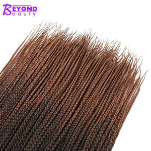 Beyond Beauty Crotchet Box Braid Hair Extensions Ombre Black Brown Colors Braiding Hair Synthetic Crochet Braids