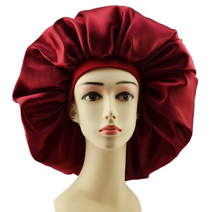 Big Size Silk Sleeping Cap Night Hat Head Cover Bonnet Satin Cheveux Nuit For Curly Hair Care Women Beauty Maintenance Designer