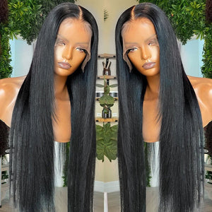 HD Transparent Lace Front Human Hair Wigs Brazilian 360 Straight Lace Frontal