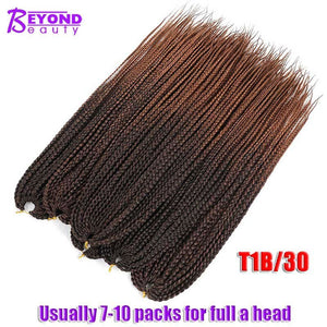 Beyond Beauty Crotchet Box Braid Hair Extensions Ombre Black Brown Colors Braiding Hair Synthetic Crochet Braids