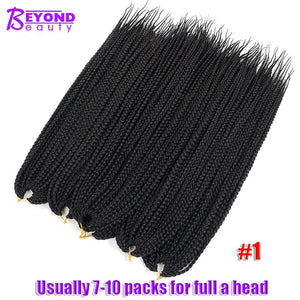 Beyond Beauty Crotchet Box Braid Hair Extensions Ombre Black Brown Colors Braiding Hair Synthetic Crochet Braids