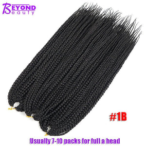 Beyond Beauty Crotchet Box Braid Hair Extensions Ombre Black Brown Colors Braiding Hair Synthetic Crochet Braids