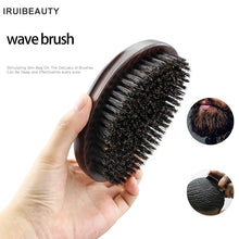 Load image into Gallery viewer, Men Oval Bristle Hair Wave Brush Solid Wood
