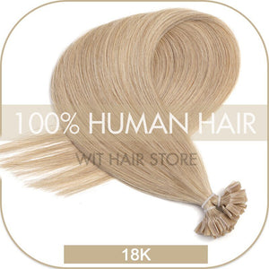 U Nail Tip Remy Keratin Human Hair Extensions Straight natural Pre Bonded Fusion