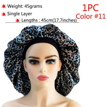 Load image into Gallery viewer, Big Size Silk Sleeping Cap Night Hat Head Cover Bonnet Satin Cheveux Nuit For Curly Hair Care Women Beauty Maintenance Designer
