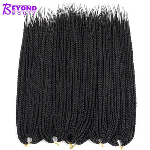 Beyond Beauty Crotchet Box Braid Hair Extensions Ombre Black Brown Colors Braiding Hair Synthetic Crochet Braids