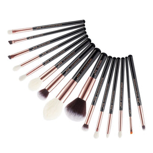 Jessup Makeup Brushes Set 15pcs Foundation Highlighter Powder Make Up Brush Eyeshadow Liner Blending Cosmetic Tool Kits