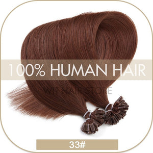 U Nail Tip Remy Keratin Human Hair Extensions Straight natural Pre Bonded Fusion