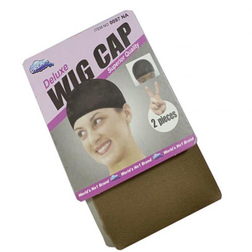 2Pcs Women Stockings Style Stretchable Wig Cap Brown Stocking Cap Hair Net Elastic Mesh Liner Snood Cosplay Making Wigs