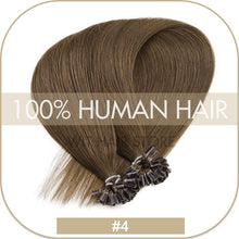 Load image into Gallery viewer, U Nail Tip Remy Keratin Human Hair Extensions Straight natural Pre Bonded Fusion
