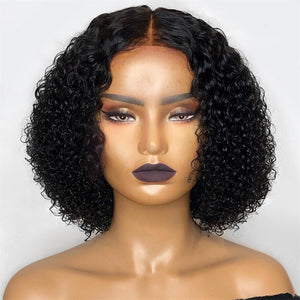 Kinky Curly Hair Wigs Natural Part Synthetic