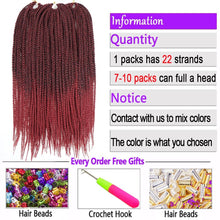 Load image into Gallery viewer, Beyond Beauty Crotchet Box Braid Hair Extensions Ombre Black Brown Colors Braiding Hair Synthetic Crochet Braids
