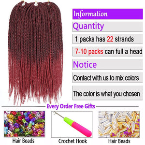 Beyond Beauty Crotchet Box Braid Hair Extensions Ombre Black Brown Colors Braiding Hair Synthetic Crochet Braids