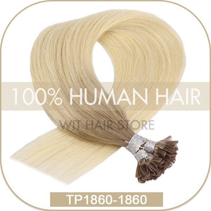 U Nail Tip Remy Keratin Human Hair Extensions Straight natural Pre Bonded Fusion