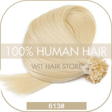 Load image into Gallery viewer, U Nail Tip Remy Keratin Human Hair Extensions Straight natural Pre Bonded Fusion
