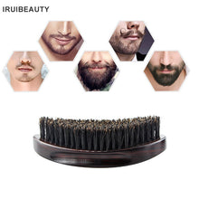 Load image into Gallery viewer, Men Oval Bristle Hair Wave Brush Solid Wood
