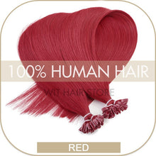 Load image into Gallery viewer, U Nail Tip Remy Keratin Human Hair Extensions Straight natural Pre Bonded Fusion
