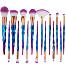 Load image into Gallery viewer, 15pcs 3D Makeup Brushes Set High Quality Foundation Blusher Powder Brush Tools Flat Eyeliner Full Function Makeup Brush Kit
