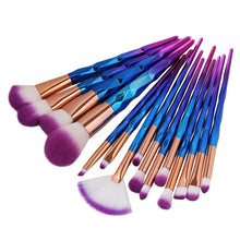 Load image into Gallery viewer, 15pcs 3D Makeup Brushes Set High Quality Foundation Blusher Powder Brush Tools Flat Eyeliner Full Function Makeup Brush Kit
