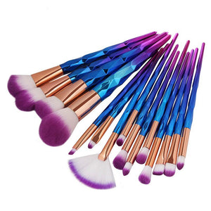 15pcs 3D Makeup Brushes Set High Quality Foundation Blusher Powder Brush Tools Flat Eyeliner Full Function Makeup Brush Kit