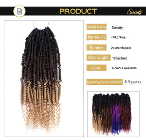 Saisity Synthetic Nubian Twist Braids Crotchet Passion Spring Twists Braiding Hair Extensions Ombre Crochet Braids Hair