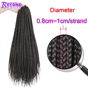 Beyond Beauty Crotchet Box Braid Hair Extensions Ombre Black Brown Colors Braiding Hair Synthetic Crochet Braids