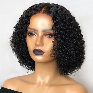 Kinky Curly Hair Wigs Natural Part Synthetic