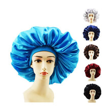 Load image into Gallery viewer, New Fashion Big Size Satin Silk Bonnet Sleep Night Cap Head Cover Bonnet Hat For Curly Springy Hair
